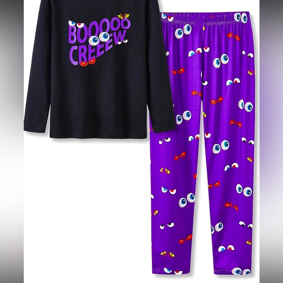 Beezizae Other - Halloween Eyes Boo Crew Pajamas for Girls NWT